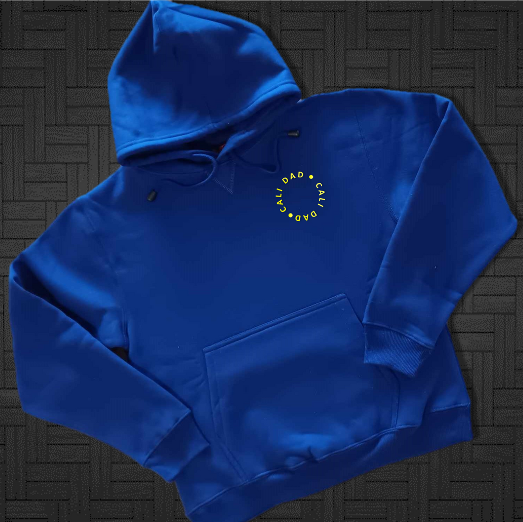 'Cali Dad' Logo Collection - Classic White - Royal Blue Hoodie