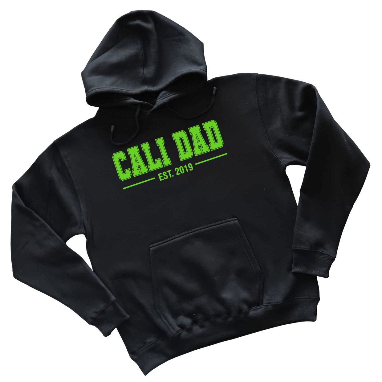 'Cali Dad' 2026 Collection - Classic Lime Green - Black Apparel
