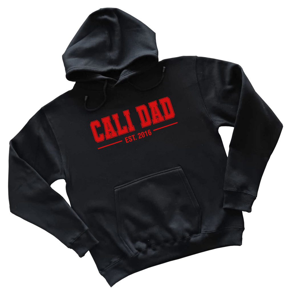 'Cali Dad' 2026 Collection - Classic Red - Black Apparel
