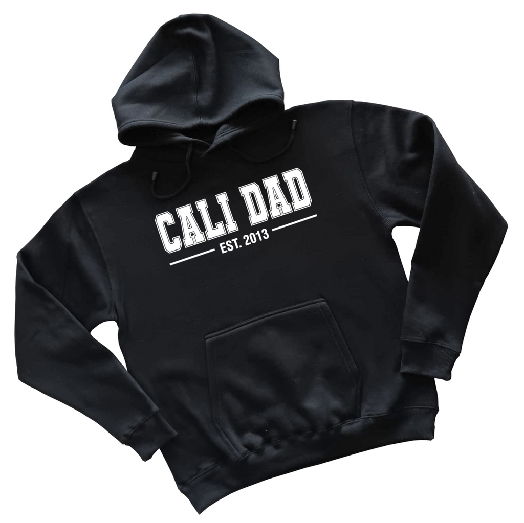 'Cali Dad' 2026 Collection - Classic White - Black Apparel