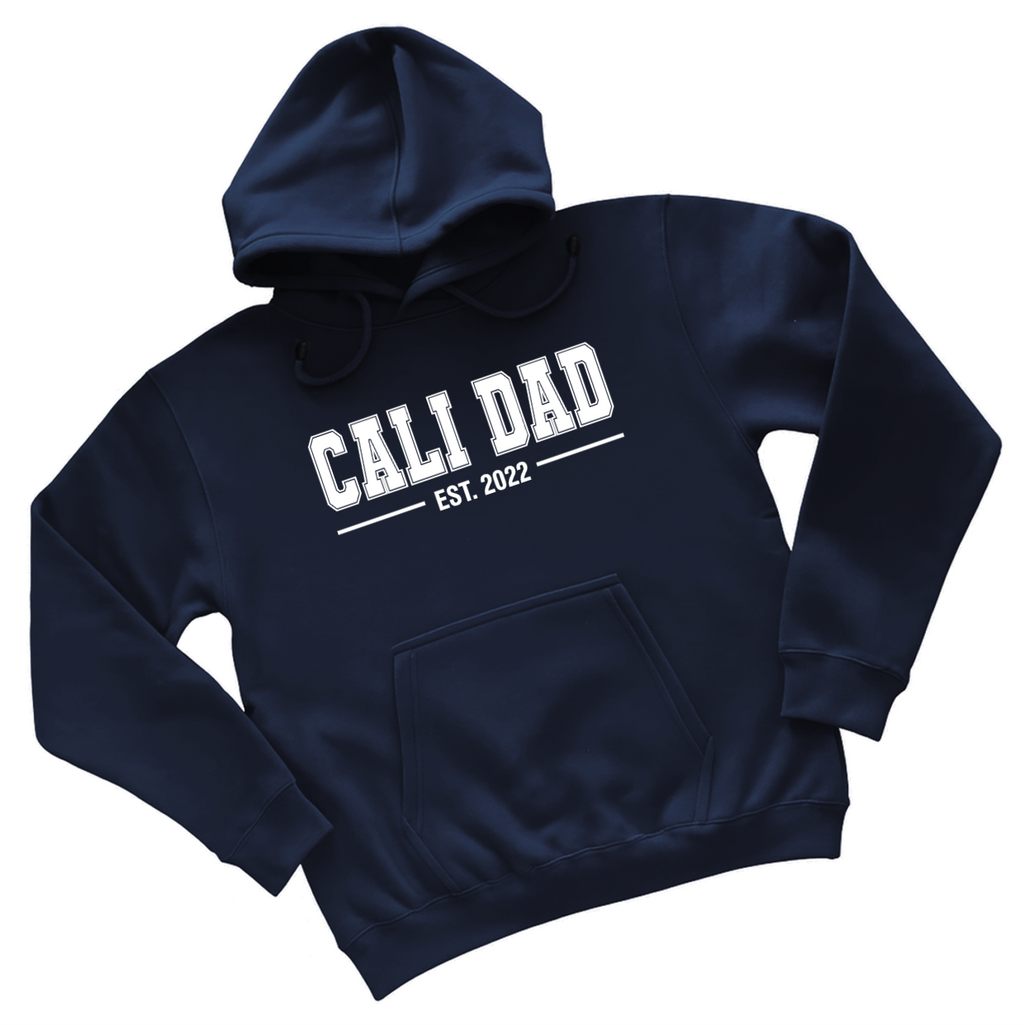 'Cali Dad' 2026 Collection - Classic White - Navy Blue Apparel