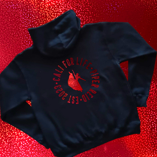 'Gem's Allure Collection' - Red Holographic - Ladies & Men's Black Hoodie