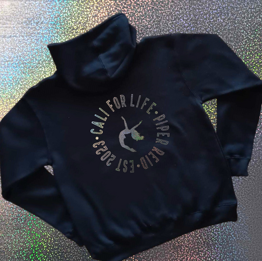 'Gem's Belle Collection' - Silver Holographic - Ladies & Men's Black Hoodie