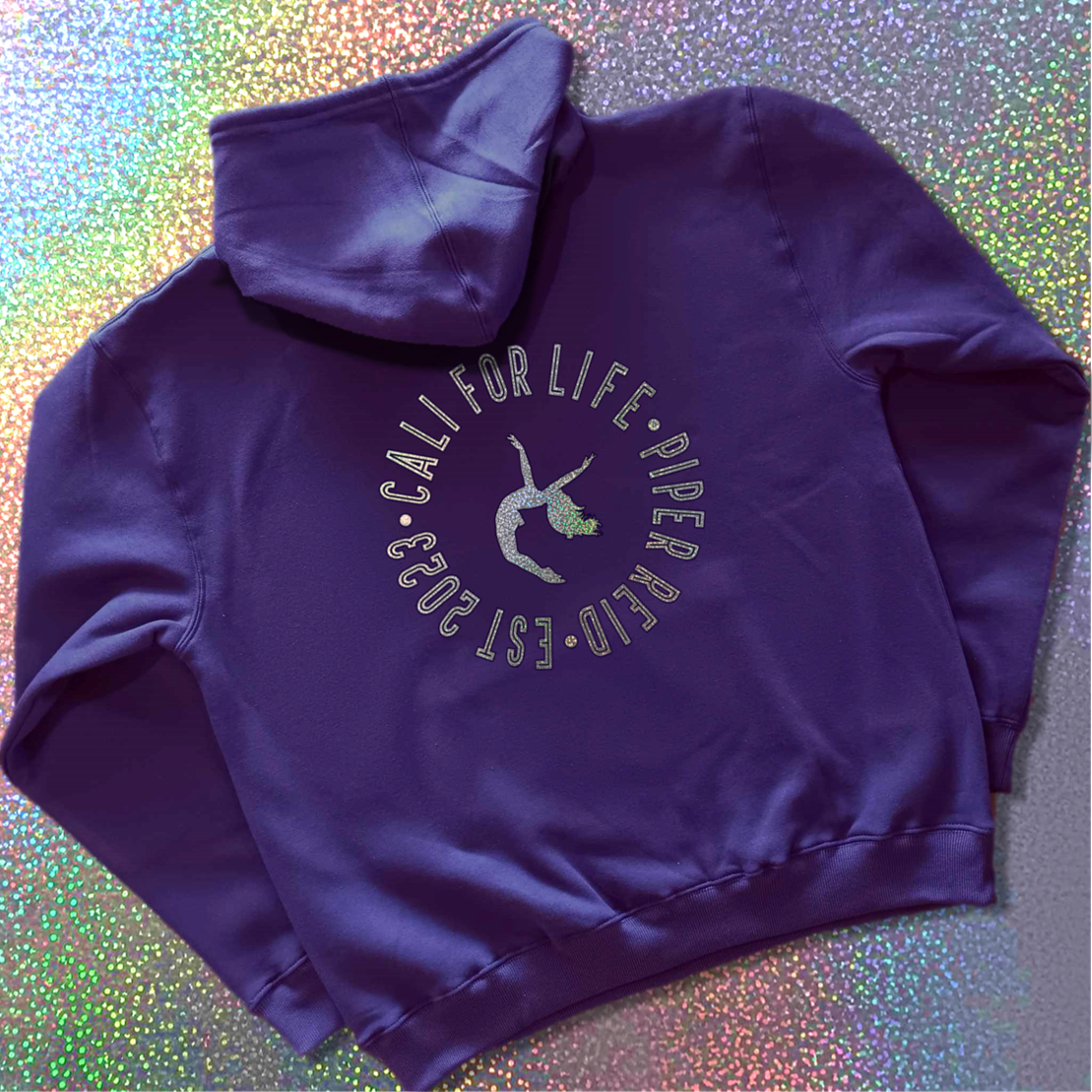 'Gem's Belle Collection' - Silver Holographic - Ladies & Men's Purple Hoodie